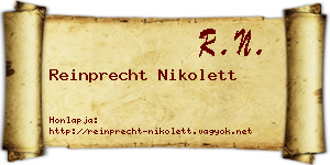Reinprecht Nikolett névjegykártya